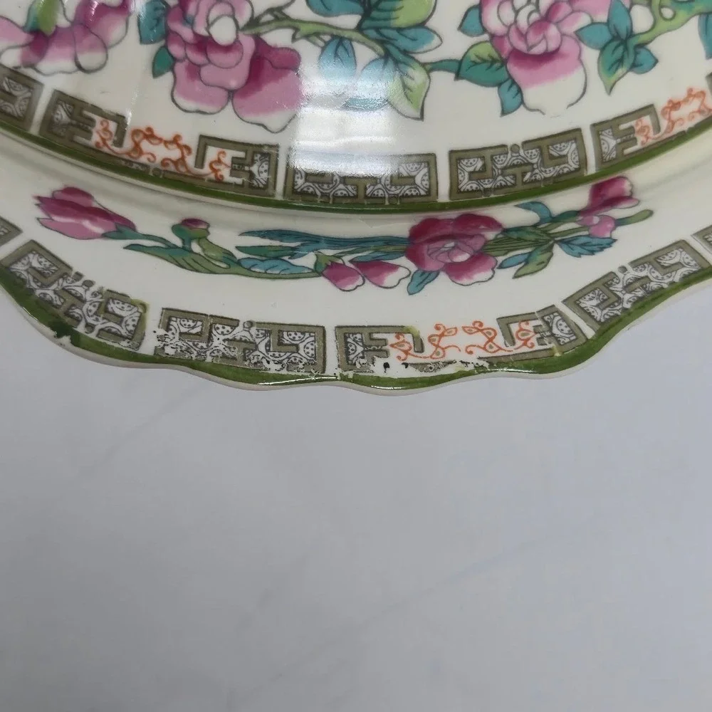 Vintage Myott Staffordshire Indian Tree Round Covered Vegetable Dish Tureen 10